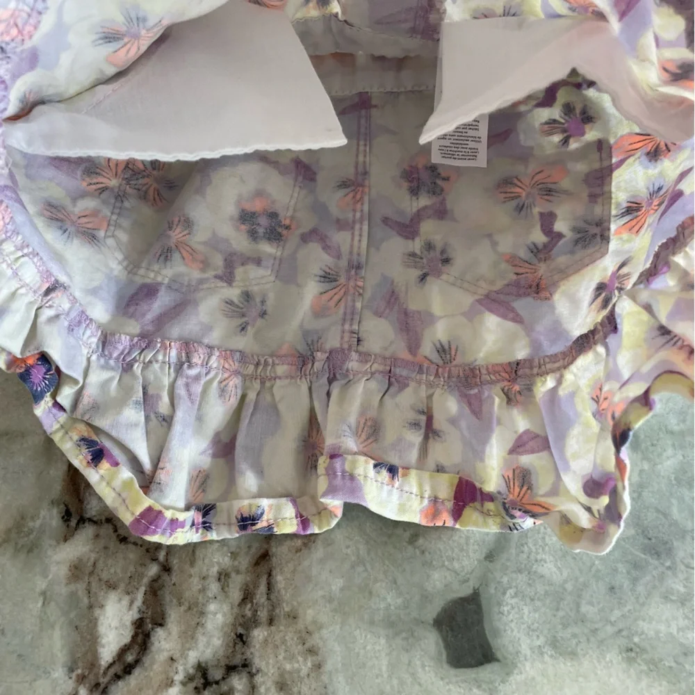 Osh Kosh Girls Overall Dress Floral Summer Pastel 24 Months Denim Skirt Osh'Kosh